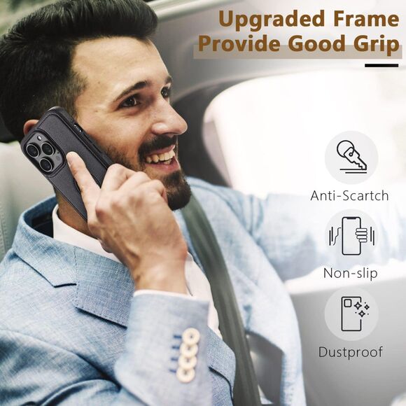 Iphone 14 Pro Black‎ Leather Case (4031) - Picture 4 of 6